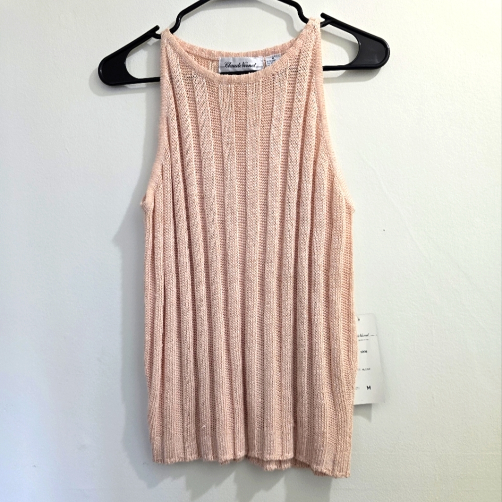 Light Pink Sleeveless Knit Top Size M